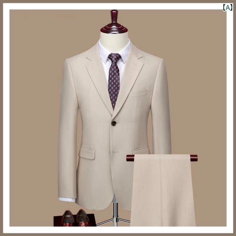 ビジネス　スーツ　ジャケット ウッドペッカーの 男性用 無地 スーツ 新郎 結婚式 ビジネス フォーマルスーツ スリーピーススーツ 仕事 面接用の な