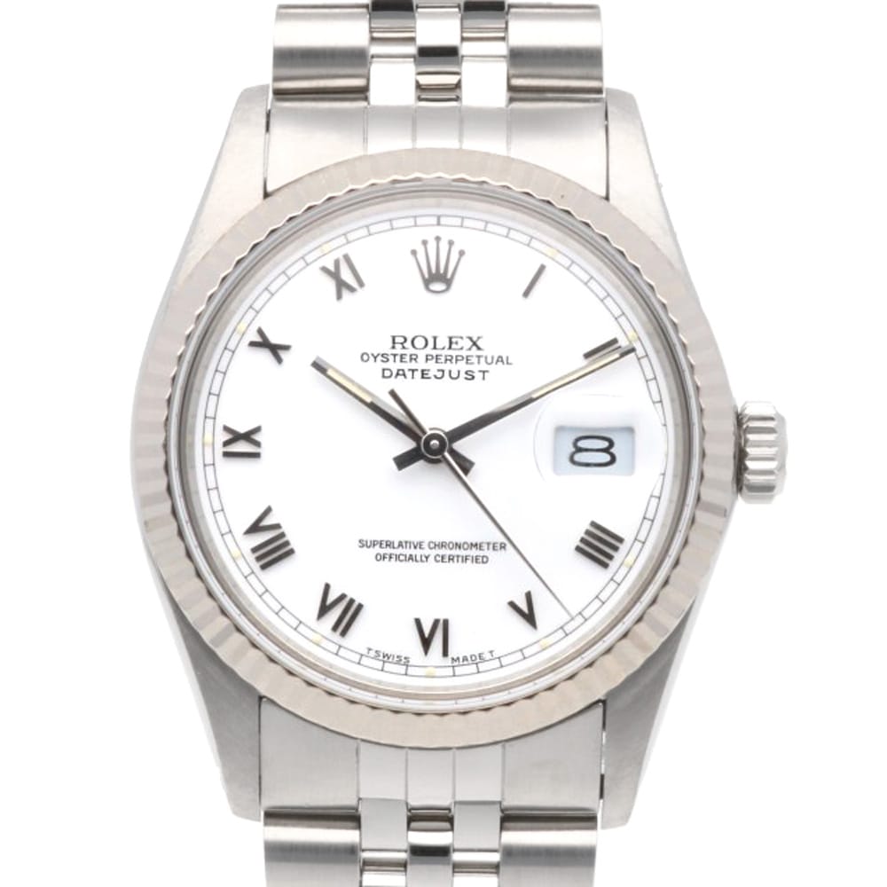 ロレックス デイトジャスト オイスターパーペチュアル 腕時計 ステンレススチール 16014 自動巻き 1年保証 ROLEX 中古