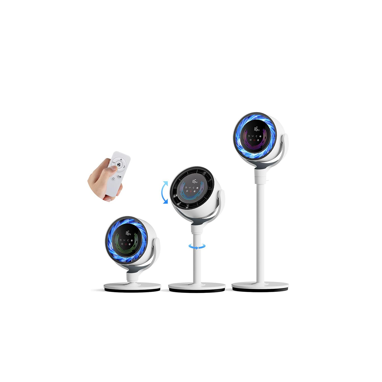 【2025新型 ＆ AI自動で快適】サーキュレーター dcモーター 静音 360 上下左右 自動首振り 3D循環送風 強力 リビング扇風機 パワフル送風 24段階風量 3段階高さ調整 運び便利 省エ