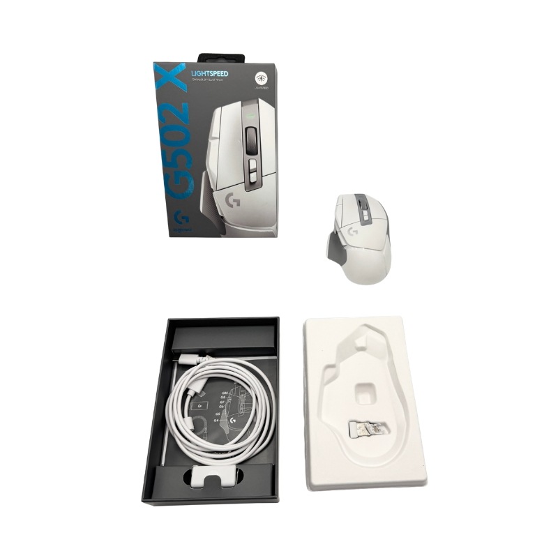 【中古 動作確認済】 Logicool G ゲーミングマウス G502 X LIGHTSPEED ワイヤレス マウス G502XWL-CRWH ホワイト