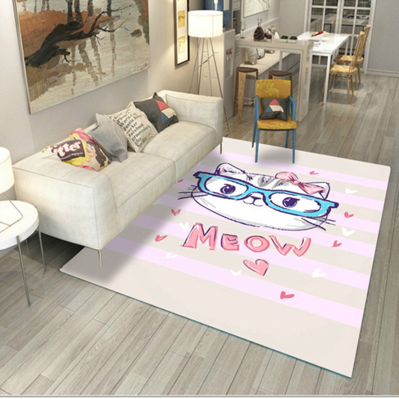 10スタイル 子供の漫画のパターンラグ 洗える160*230cmラグマット 滑り止め付 西海岸 絨毯　マット ラグカーペット　ジオメトリ 北欧 カーペット おしゃれ　ネコ ウサギ フラミンゴ くまオ