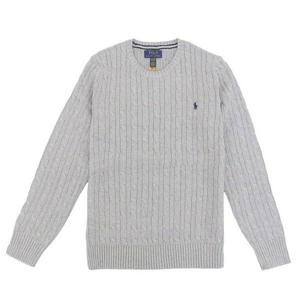 ラルフローレン ニット セーター 長袖 USボーイズ メンズ レディース M(10-12) コットン グレー ANNUAL 323702674041MGY RALPH LAUREN