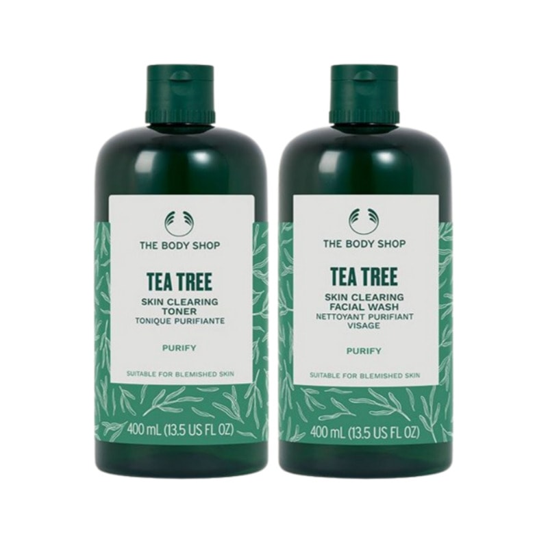 TEA TREE SKIN CLEARING TONER 400ml + SKIN CLEARING FACIAL WASH 400ml