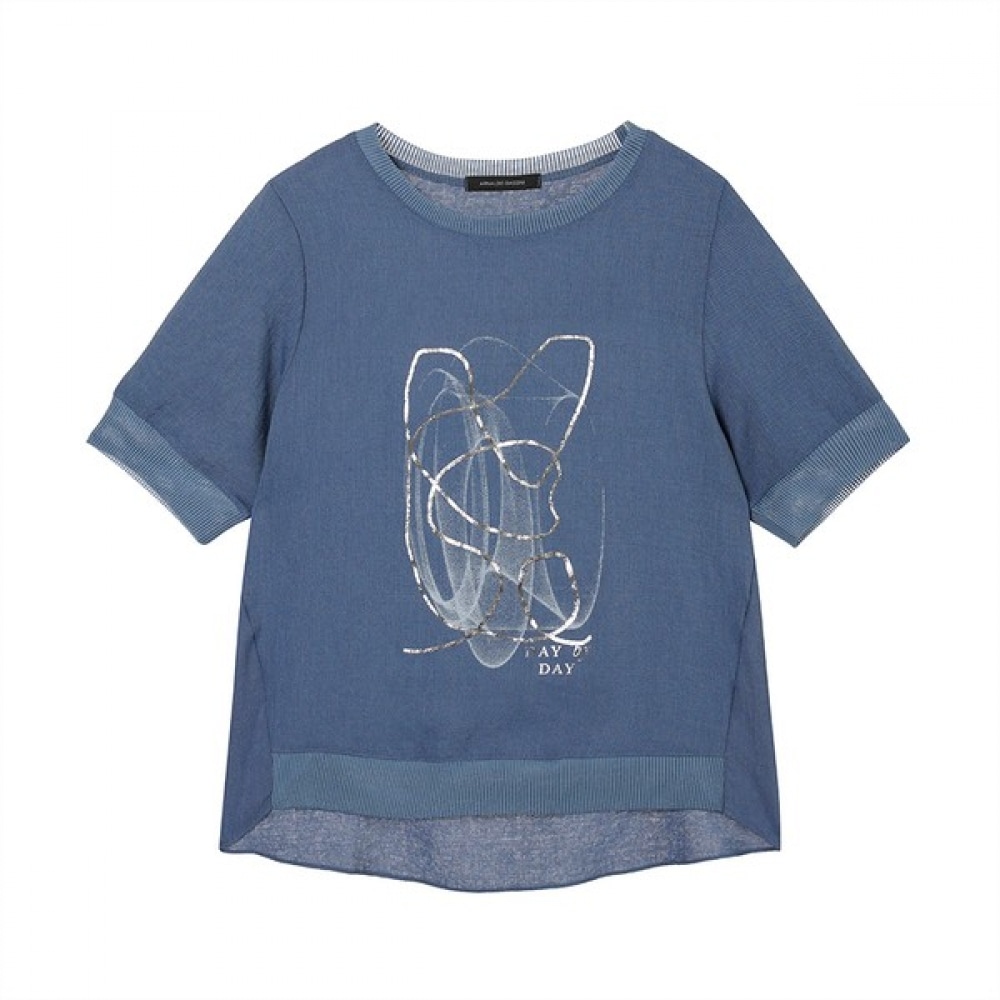 [アナルドバシーニ] (アナルドバシーニ) メッシュカラーティーブラウス (AX07BL27M)