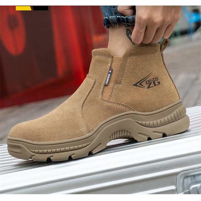 安全靴 ブーツ ハイカット メンズ レディース 紐なし 厚底 大きいサイズ 裏起毛 現場用 通気 軽い大きい 軽量 踏み抜き防止 滑りにくい 作業靴