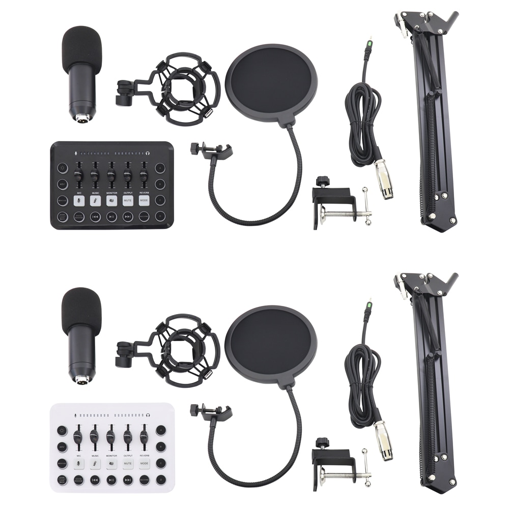 2カラー オーディオインターフェイス マイク スタンド セット 多機能 スマホ配信 PC配信 XLR マイク入力 Bluetooth接続 高音質 エコー ボイスチェンジャー 効果音 配信