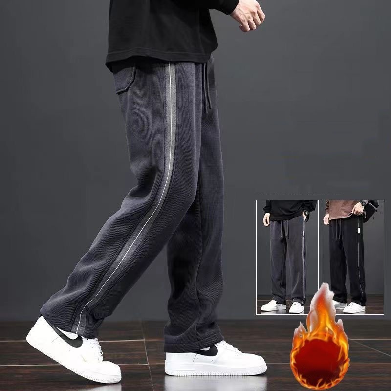 秋冬 裏起毛 カジュアル ロングパンツ トレンド 百掛け ストレートパンツ メンズ ゆったり 保温 5,279円