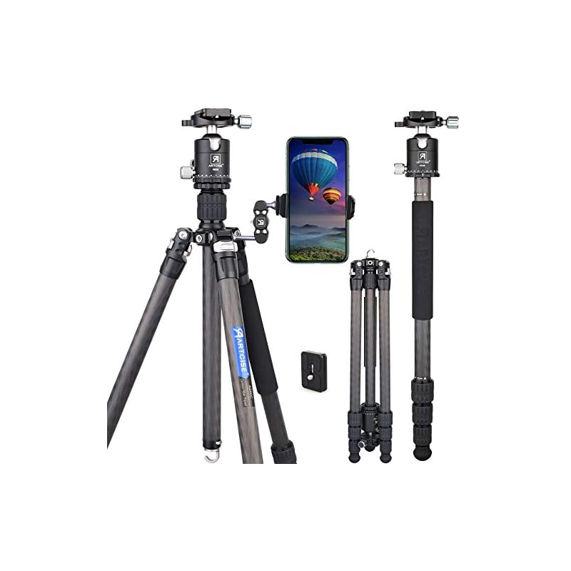 カメラ三脚 アルミ製超軽量 カメラ用三脚 4段階伸縮 360回転可能 最大長さ170cm （キャリングバッグ付）最大耐荷重15kg 25mmパイプ径採用自由雲台搭载可能 三脚 軽量 持ち運び便利 高