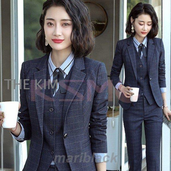 スーツ レディース ストレッチ パンツスーツ ビジネススーツ セット 4点セット 春 夏 秋 冬 ビジネス 通勤 OL 女性 オフィス カジュアル 通勤服 仕事 会社