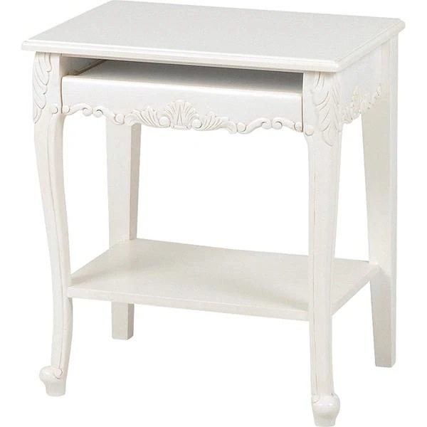 パソコンデスク デスク 机 pcデスク 学習机 勉強机 おしゃれ ワークデスク ライティングデスク アンティーク エレガント 白 ホワイト 猫脚 かわいい 完成品