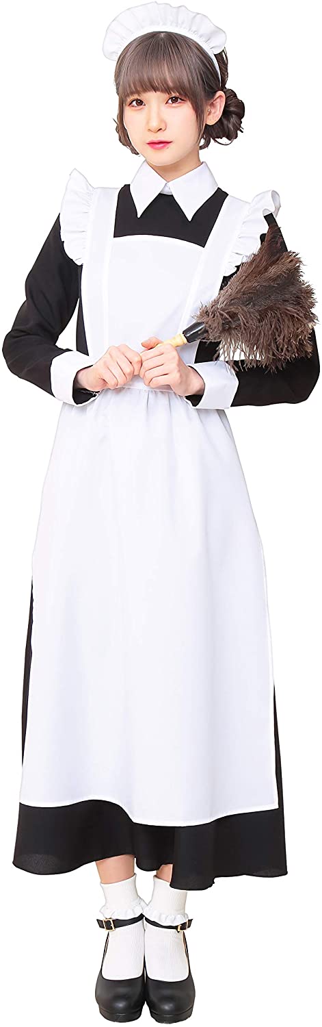レトロロングメイド メイド服 コスプレ レディース
