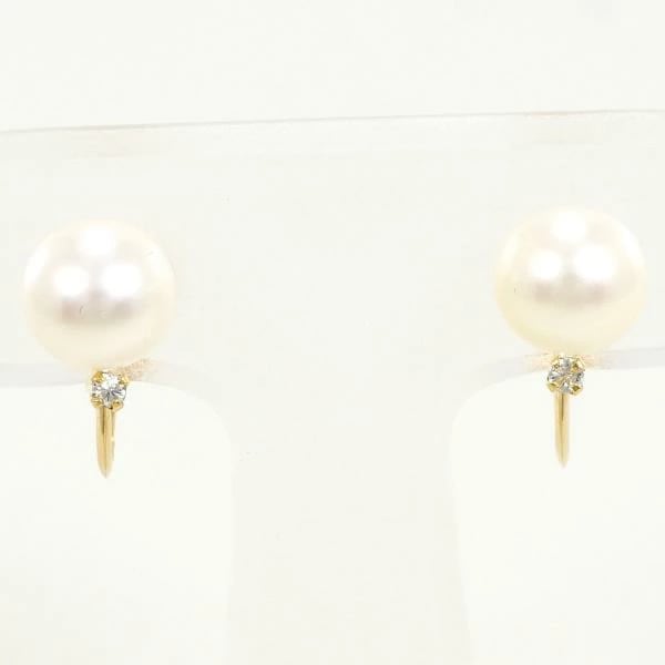 セイコージュエリー K18YG イヤリング パール ダイヤ 総重量約2.0g ジュエリー 中古