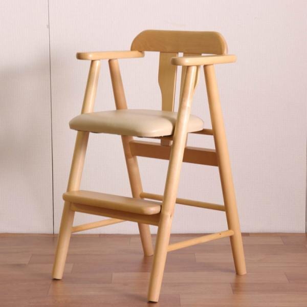 ベビーハイチェア 子供 椅子 キッズ 赤ちゃん おしゃれ ナチュラルモダン 木製 ダイニング 足置き 肘掛け 安全安心 頑丈 完成品