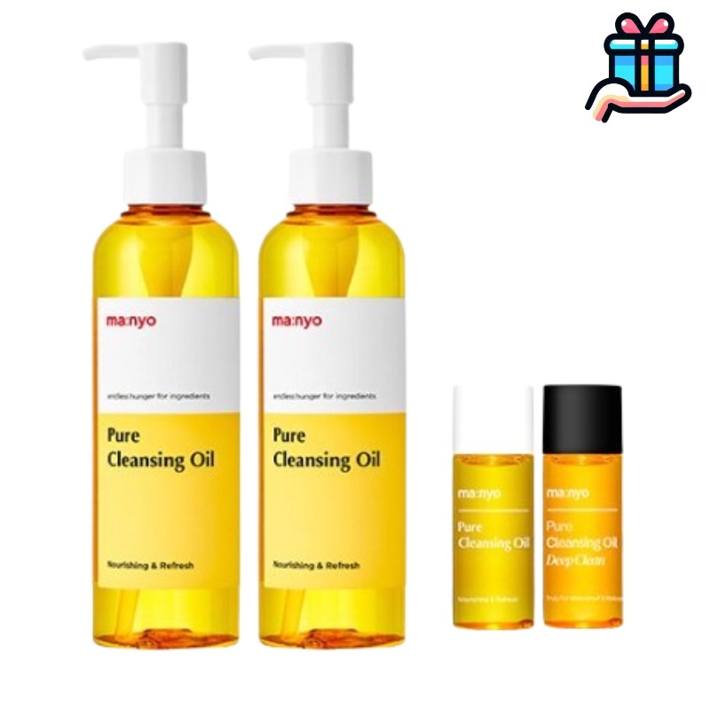 [大容量企画商品1+1]MANYO ピュアクレンジングオイル 200mL+ 200mL 総容量 400ml (追加贈呈 携帯用クレンジングオイル8ml 2種) 韓国コスメ 韓国人気 毛穴洗浄 老廃物