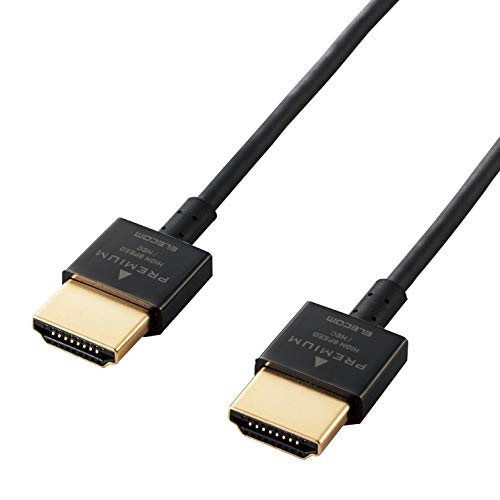 エレコム HDMI ケーブル 1ｍ プレミアム 4K 2K (60P) HDR スーパースリムコネク