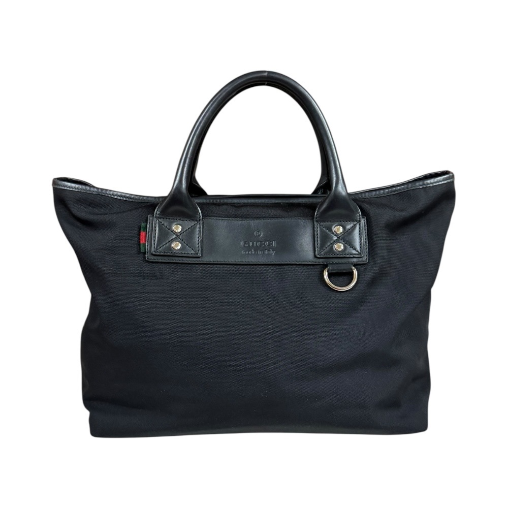 グッチ シグネチャーウェブループ シェリー トートバッグ ナイロンキャンパス 246394 ブラック GUCCI 中古