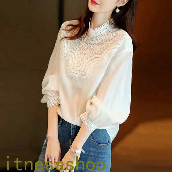 【本日限定激安格】ブラウス レディース きれいめ 40代 春夏秋新作 オシャレブラウス 白レースシャツ 長袖トップス パフスリーブブラウス 大人 通勤 ゆったり シャツ30代 50代 5,060円