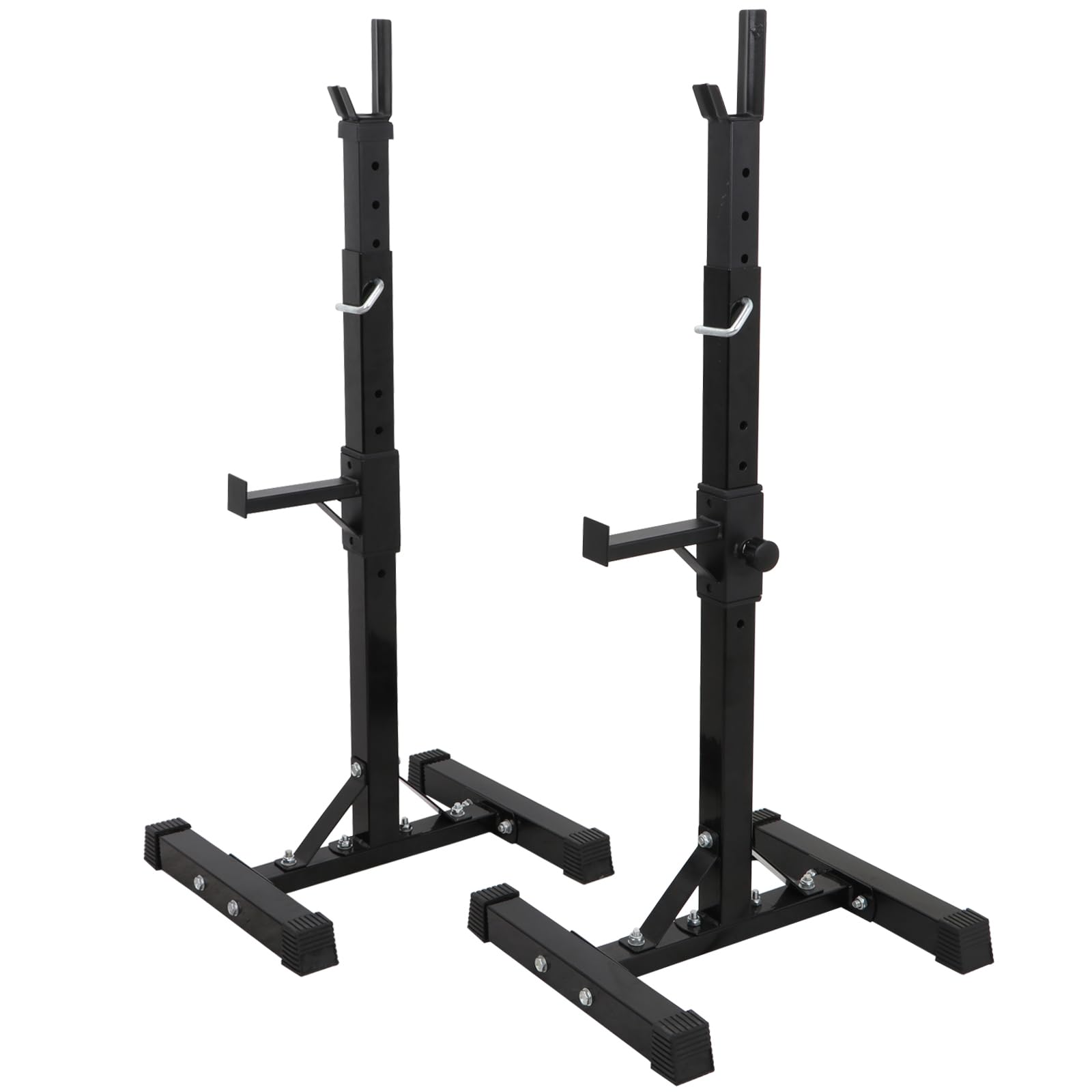 バーベルスタンド ハーフラック パワーラック ぶら下がり健康器 バーベルラック スクワットラック チンニングバー ベンチプレスラック セーフティーバー搭載 耐荷重250kg 高さ調整可能 背筋 腹筋
