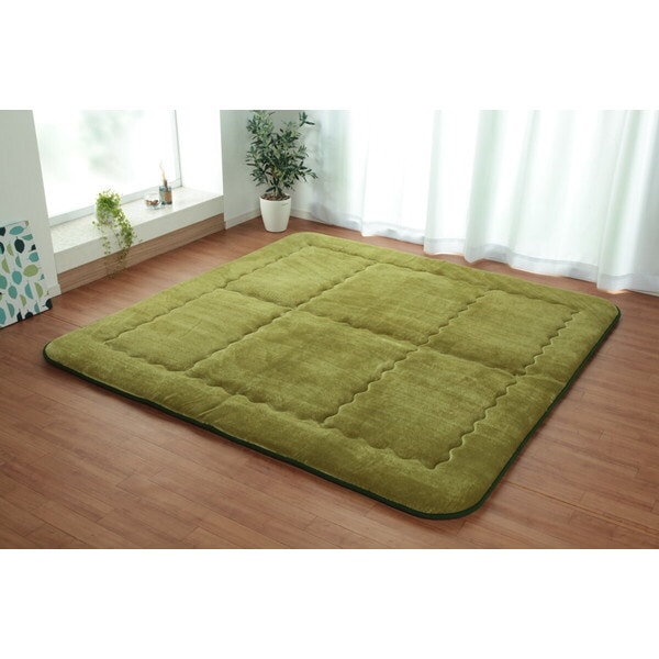 1161580120909 国産固綿40mm使用 フランネル生地 ふっくら敷 『スムースF敷』 グリーン 約190×240cm メーカー直送