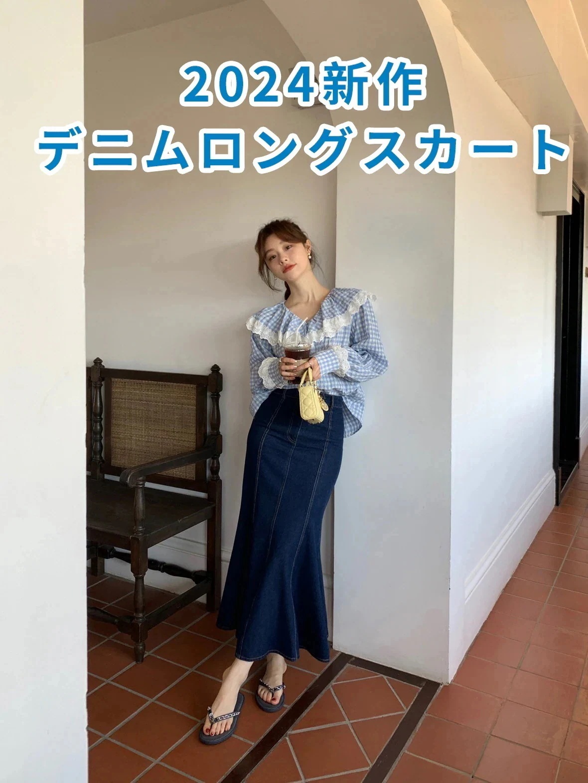 【NUKE】夏の新レトロデニムハーフスカート気質 カジュアル 百掛け 気質 レトロ