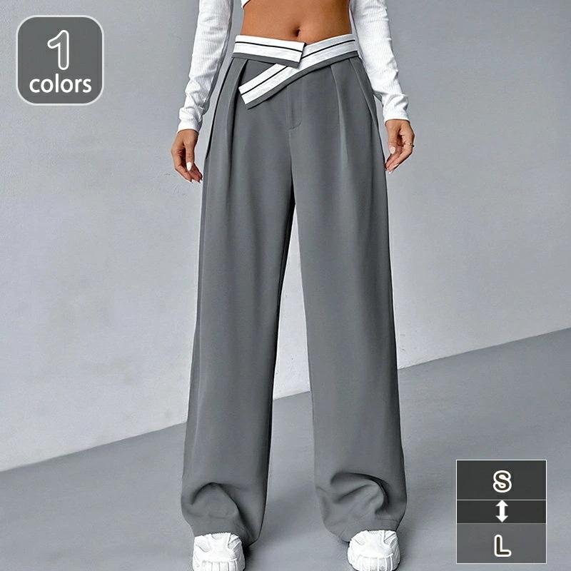 スラックス ワイドパンツ ロングパンツ サイドポケット カジュアル リラックス 抜け感 レディース きれいめ ボトムス スラックス チノパンツ ストレートパンツ