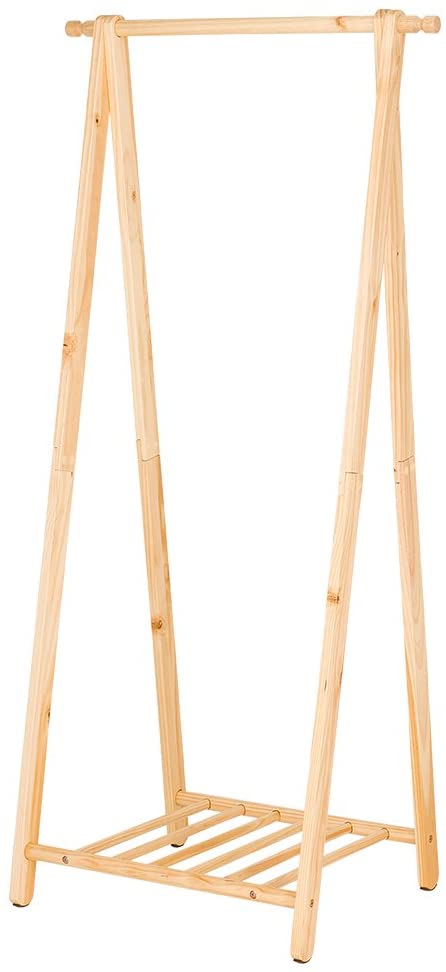 値段が激安 [ドウシシャ]ハンガーラック 木製ハンガーラッ 幅76.5奥行55高さ160.5cm ナチュラル ラック