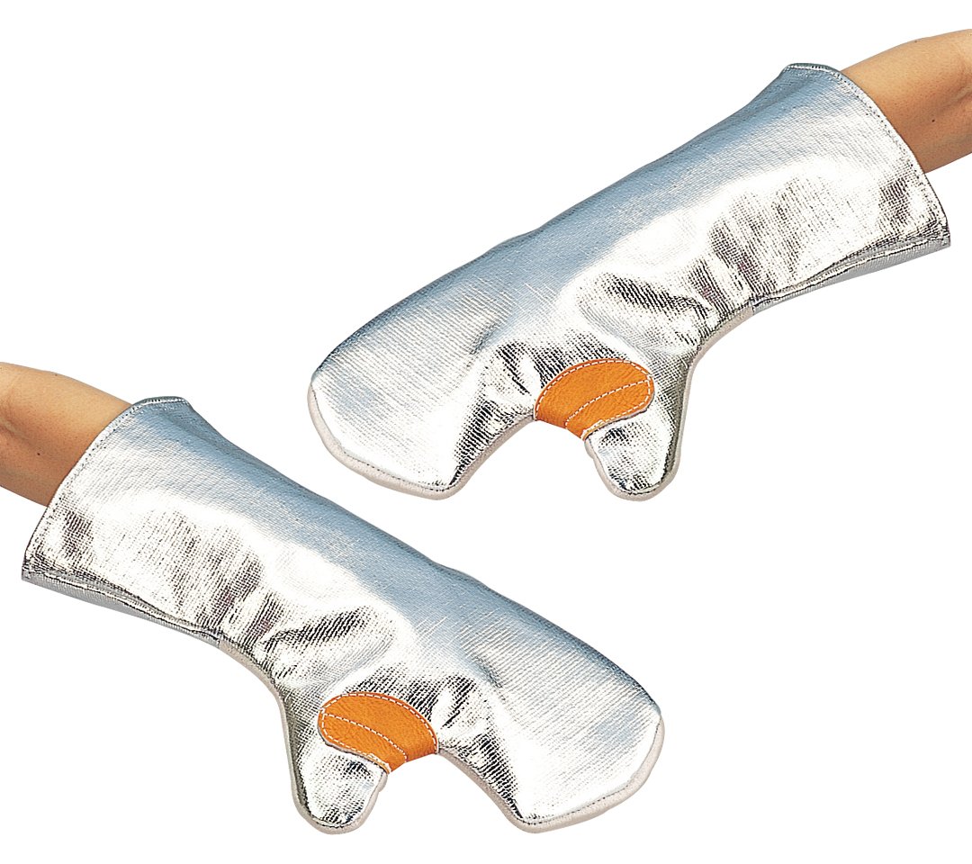 アズワン 耐熱手袋 アルミカーボン ケブラー R 革 ロングタイプ (1双入り) /6-941-01