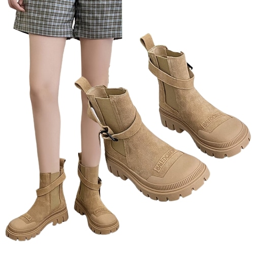 秋の真牛反絨毯マーチンブーツオオスズメバチの定番の頭の短い靴紐ハイカットブーツは