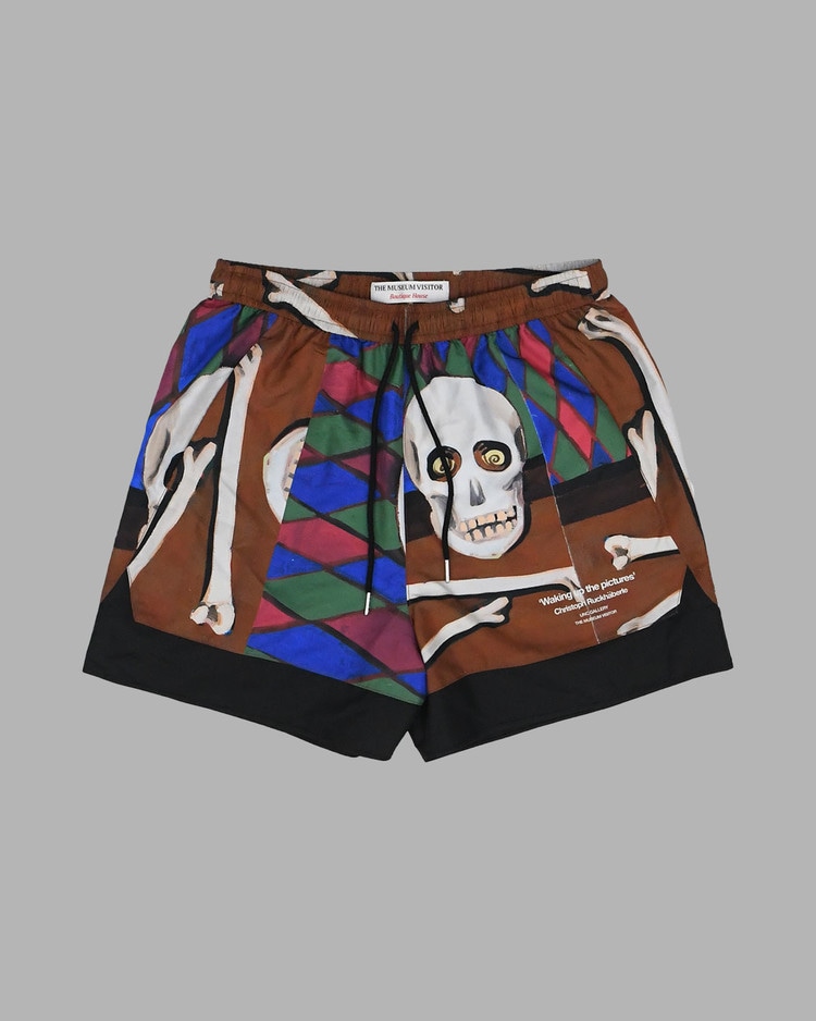 【THE MUSEUM VISITOR】 TMV X UNC ARTWORK SHORTS : BROWN
