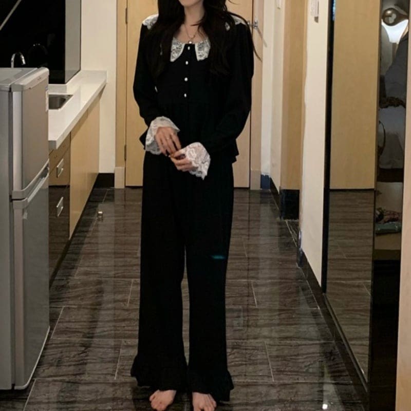 2color パジャマ ルームウェア 寝巻 ナイトウェア 上下セット 2点セット セットアップ