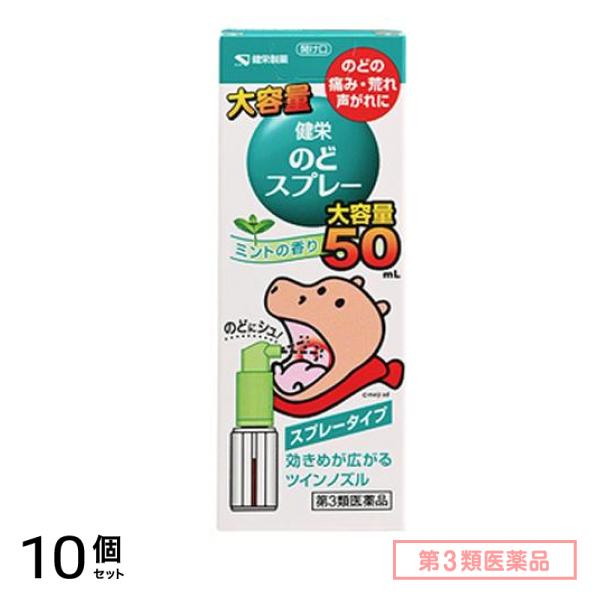 第３類医薬品 ケンエー 健栄のどスプレー ミントの香り 50mL 10個セット