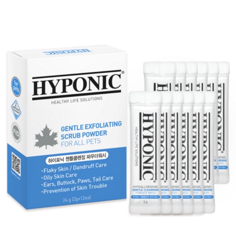 ハイポニック 低刺激 ジェントルクレンジングパウダーウォッシュ, 24g(2g*12個入) (酵素パウダー/肌洗浄/携帯用クレンザー/ペットスパ/ペットお風呂)