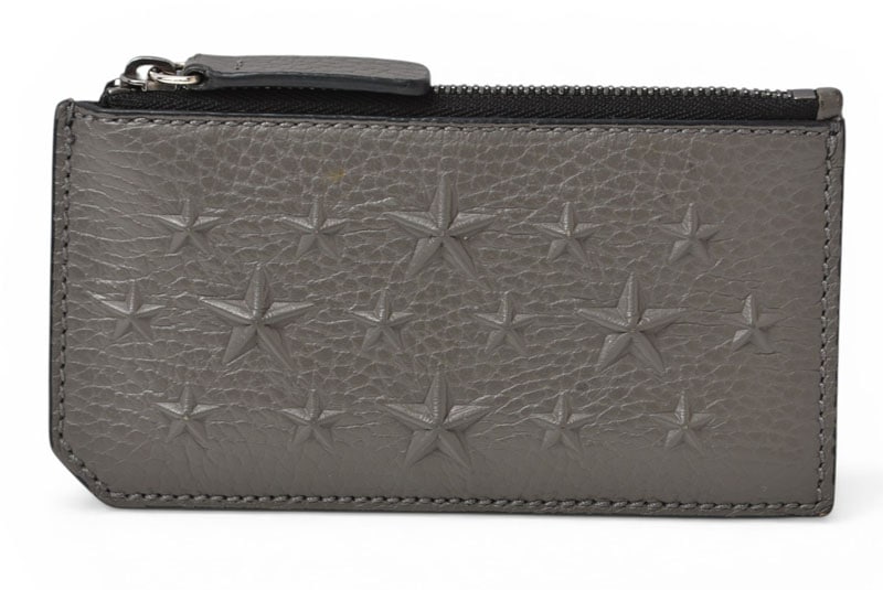 ジミーチュウ コインケース/カードホルダー JIMMY CHOO フラグメントケース ブルー グレー ブラック CASEY【中古】