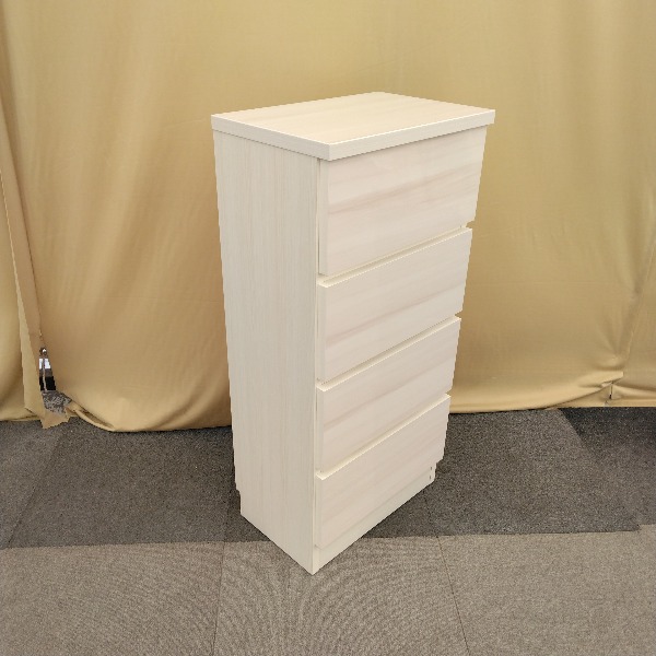 キャビネット 収納 引出し 光沢木目 幅45.5cm 奥行30cm 高さ91cm