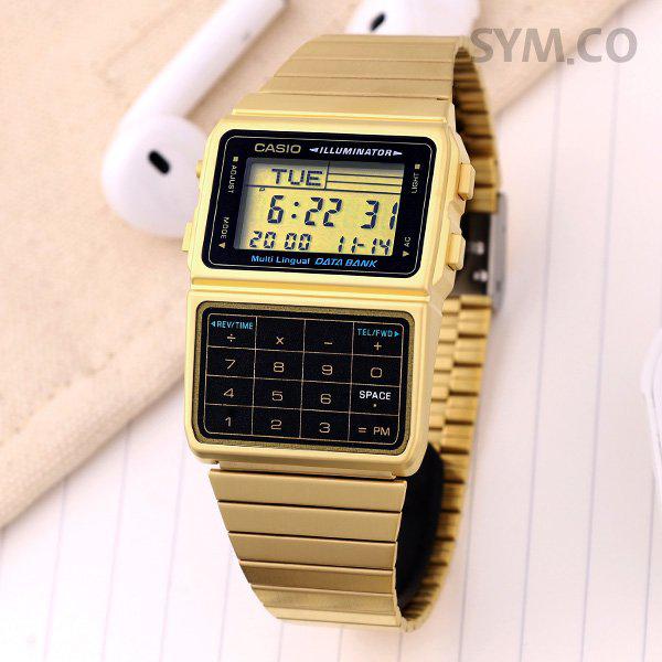 DBC-611G-1 データバンク スクエア デジタル計算機 メンズ メタルウォッチ d