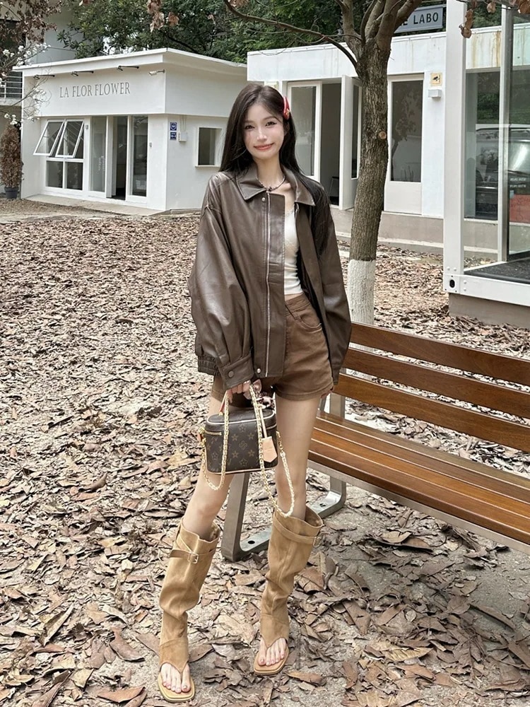 アウターライダースジャケット春夏 色っぽ ファッション きれいめ ショート PU 女っぽ ブラック 2025 アウター 女っぽカジュアルきれいめ大人レディース 羽織り 合成韓国カジュアル かわいい き