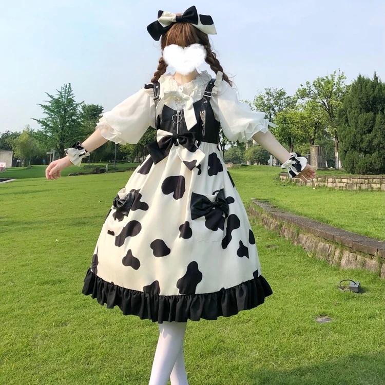 ダルメシアンサスペンダードレスロリータロリータライトローガールドレス