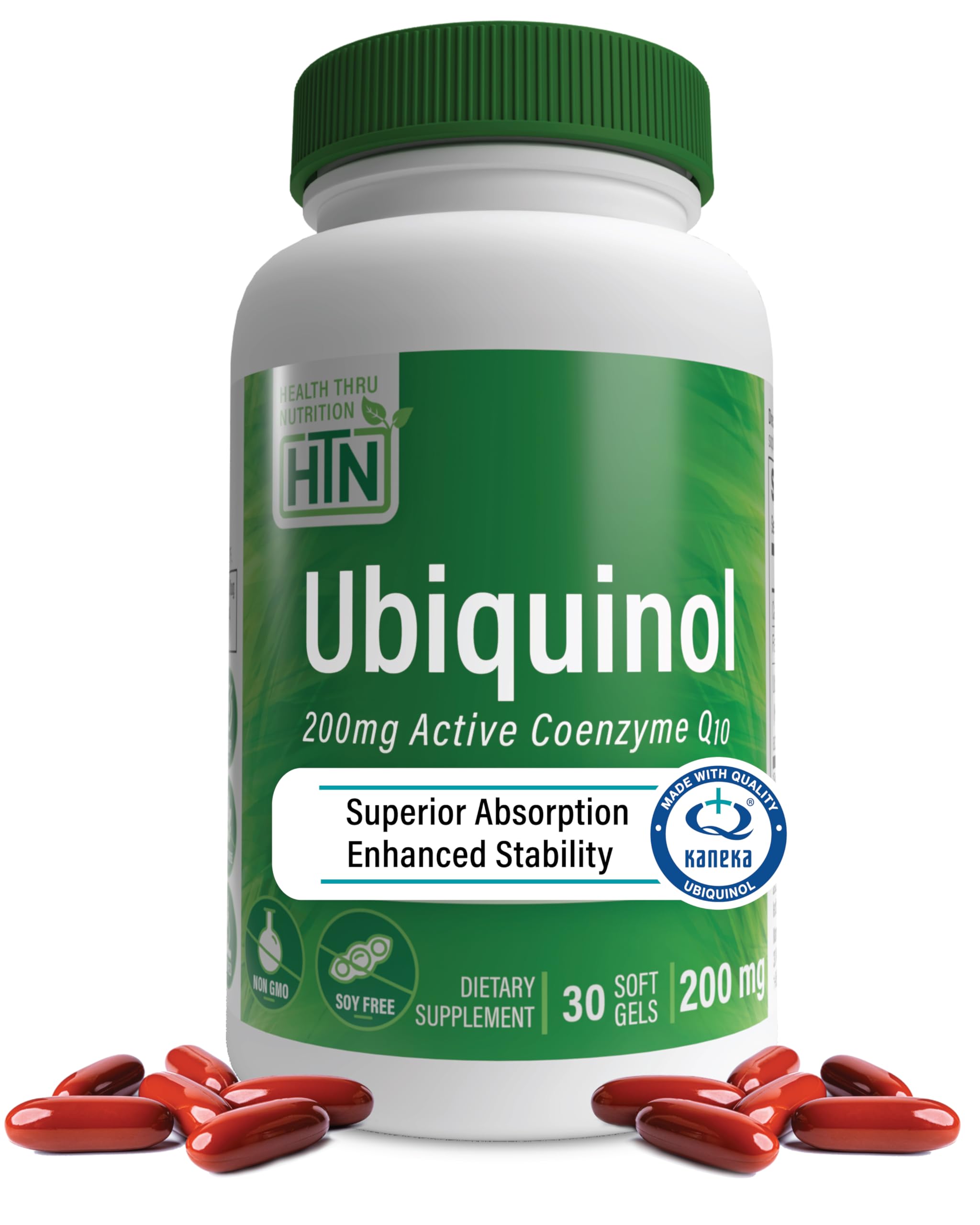 Health Thru Nutrition Ubiquinol 200Mg Eaf Coq10 (カネカ ユビキノールとしての強化吸収式コエンザイム Q10) 30ソフトジェル