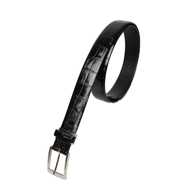 ステッチ クロコダイル ピンタイプ ブラック