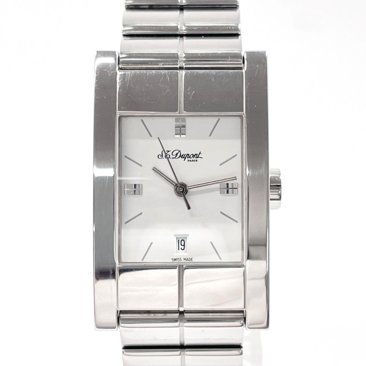 Dupont 131 L3 AG18 ジェオメトリー 腕時計 シルバー ステンレススチール メンズ