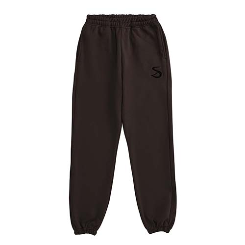 Embo embroidery sweat training pants Brown
