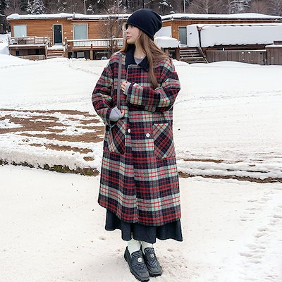 レトロチェック両面ツイードカシミヤコート2025新気質ブリティッシュスタイルロング厚手ツイードジャケット