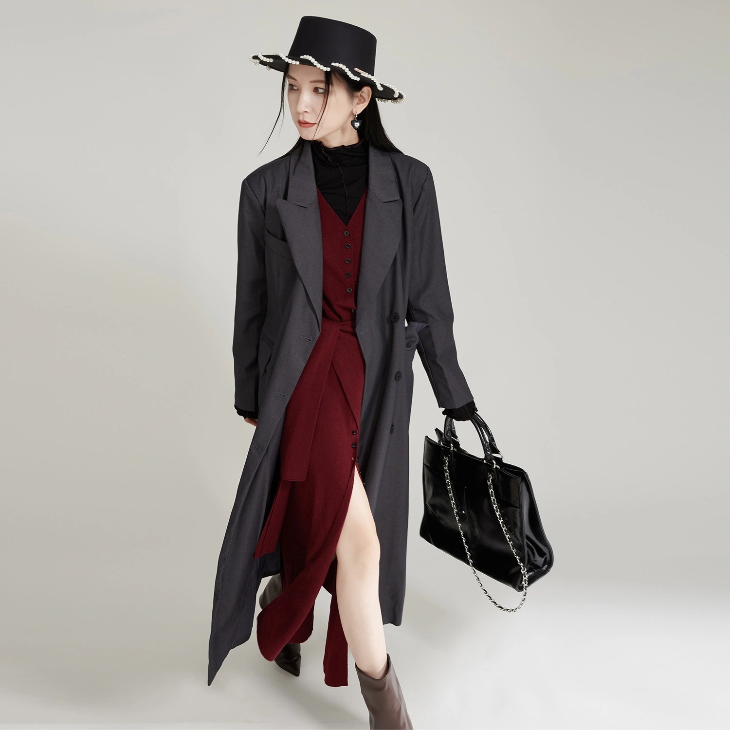 【J.Fashion】 2024新品 ロングスーツコートレトロ トレンチコート チェスターコート 個性的なデザイン 関連商品は店で購入可能 メガ割30%までに制限