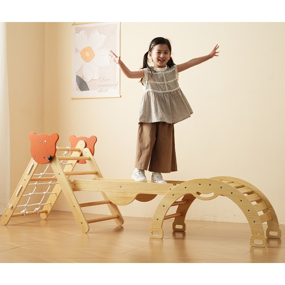 【国内即日発送】ジャングルジム 6in1 天然木 すべり台 滑り台 折りたたみ 黒板付き 耐荷重50kg コンパクト 多機能 木製 屋内 室内用 大型遊具 室内遊具 キッズ 子供 誕生日プレゼント お