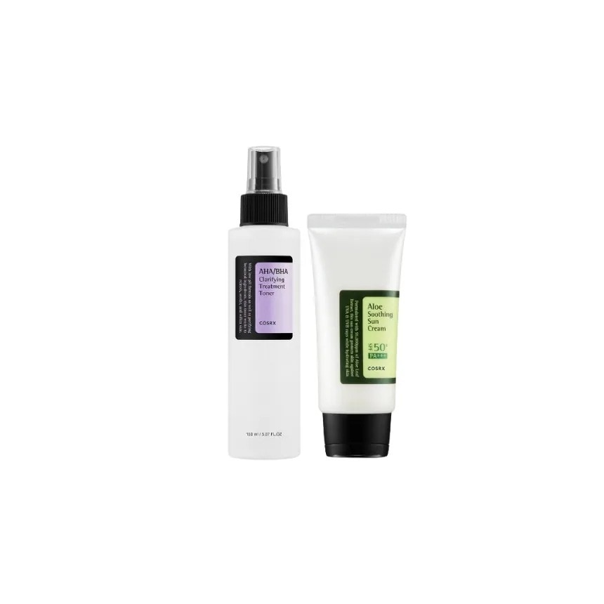 アロエスージングUVクリーム 50ml + AHA/BHA クラリファイング トリートメント トナー 150ml