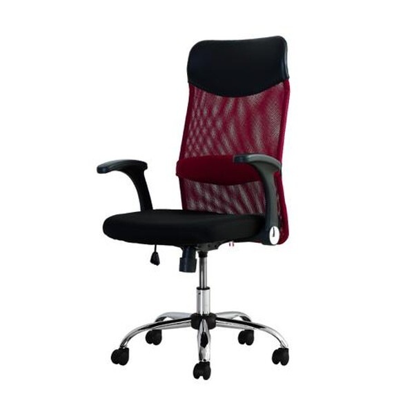 Netforce SSP-HU-W-RD レッド S-shape(エスシェイプ) オフィスチェア ハイバック 可動肘 メーカー直送