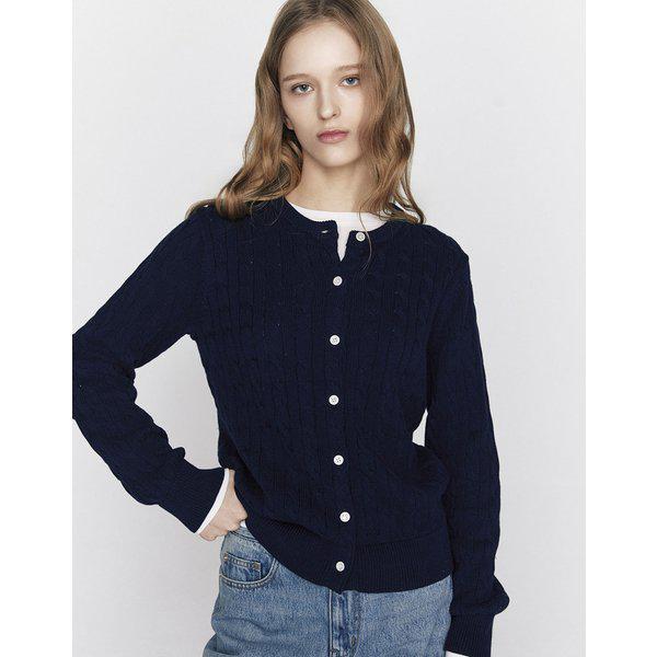 NEW 女性 コットン ケーブル カーディガン ニット 05356504