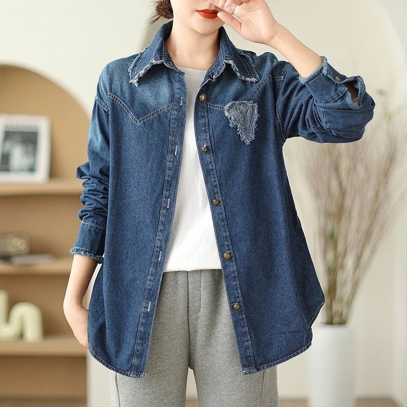 ブラウス トップス 長袖 レディース アウター ウンテンパーカーシャツ グラーデション レトロ 着痩せ 大きめ ゆったり ジャケット 新作 2025秋服