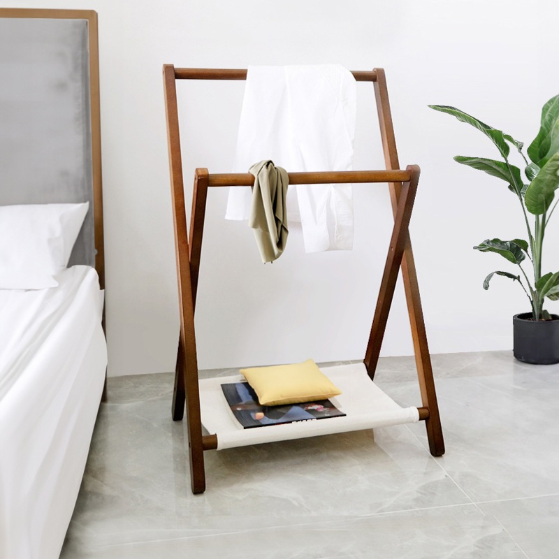 实木挂衣架落地卧室可折叠家用衣帽架床边晚上放衣服神器收纳架 5,920円