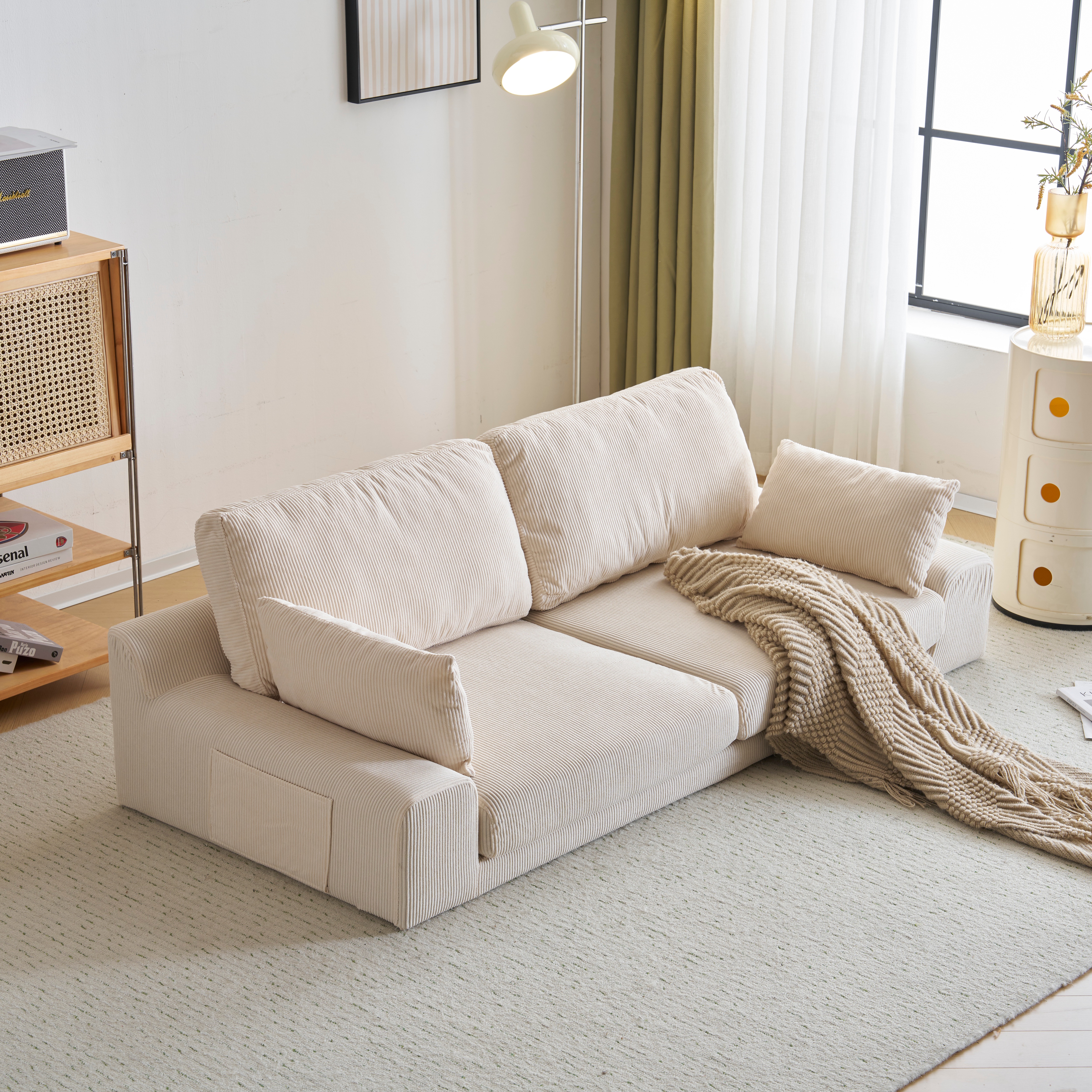 3302人掛けソファベッド フロアソファ コンパクト 幅約167cm ローソファ こたつ用 ソファー 1人暮らし マルチに使える クッション付き 座椅子 1人掛け